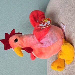 Strut 🐓 4th/5th Gen Beanie Baby Rooster 🐓 Toy Collectible NWT, PVC Pellets